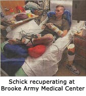 Schick recuperating at Brooke Army Medical Center
